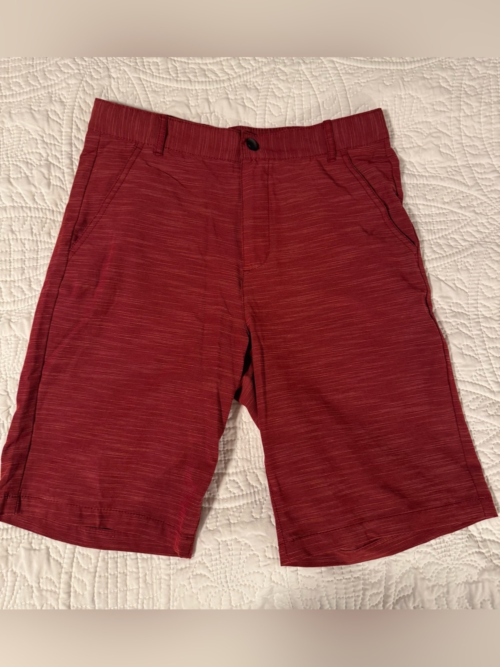 Old Navy Youth Maroon Heather Flat Front Shorts